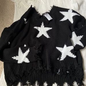 Black and white star sweater